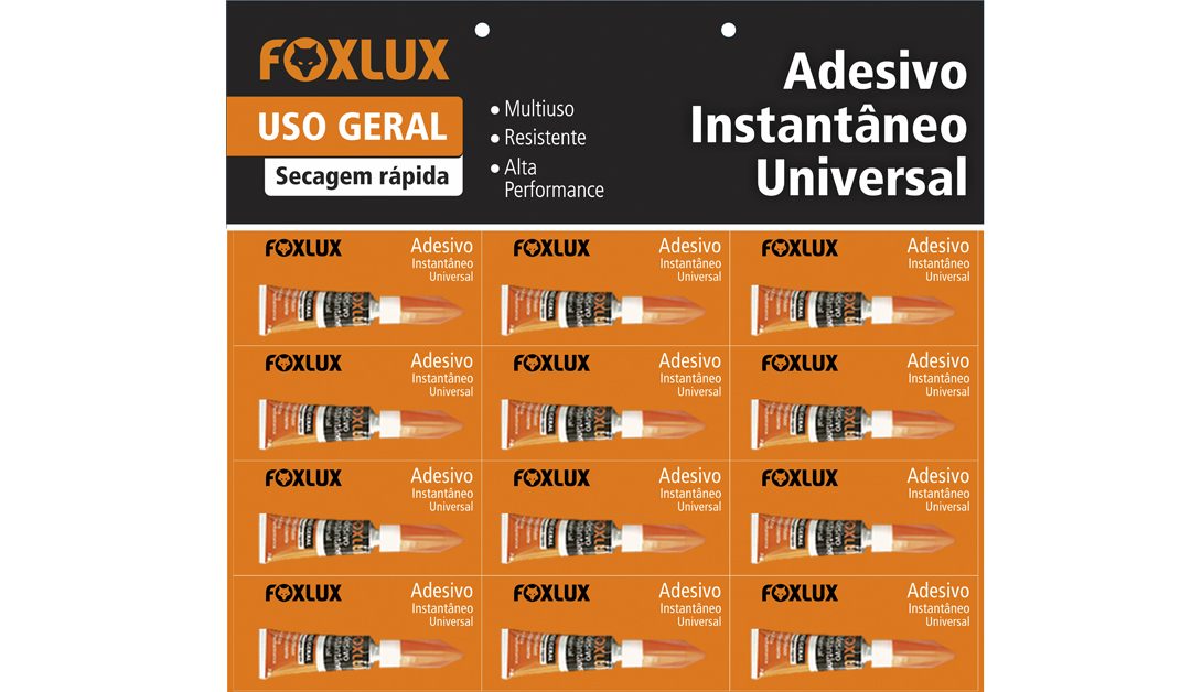 Lançamento Foxlux: Adesivo Instantâneo em cartela